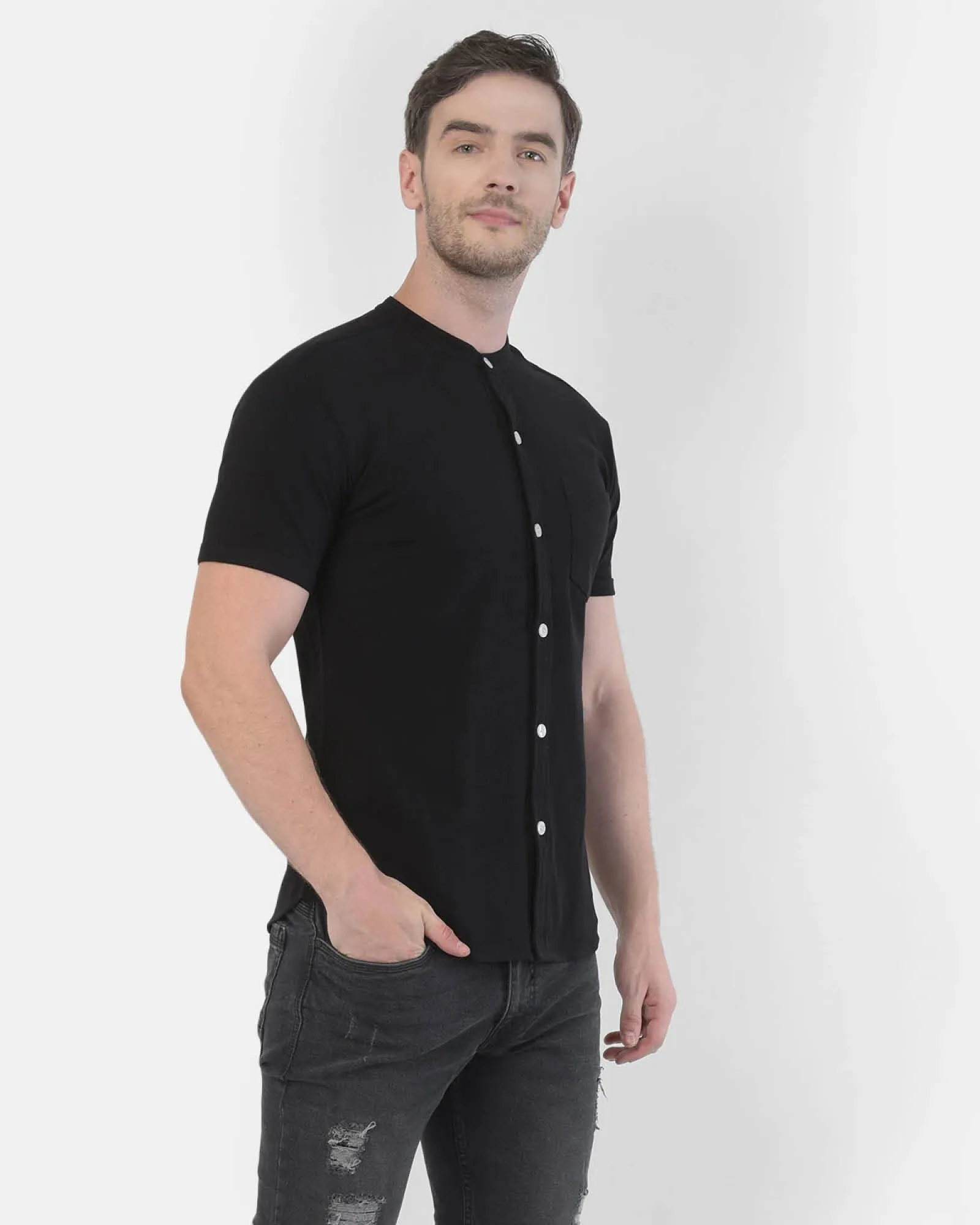 Melange Original Pique Shirt: Black