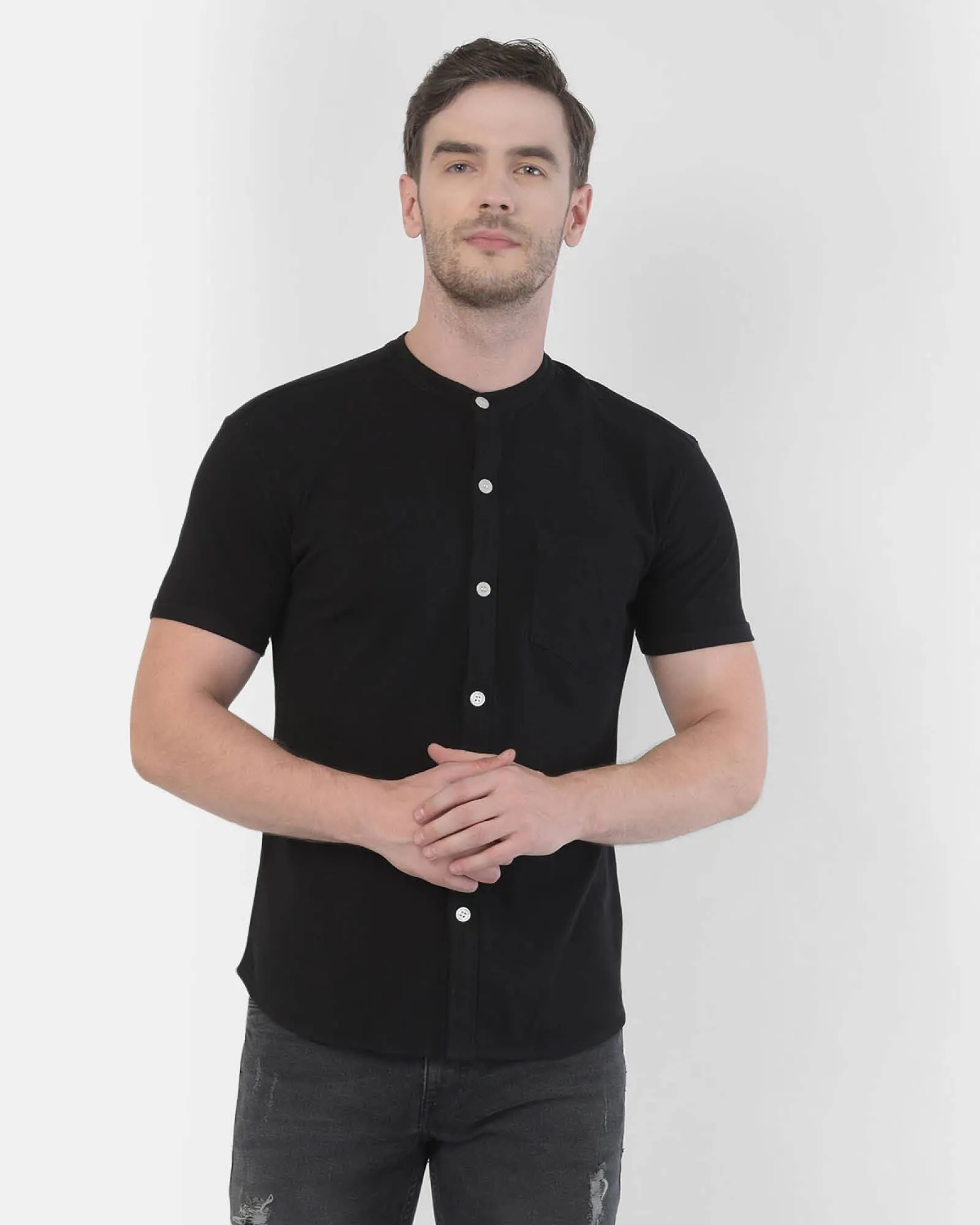 Melange Original Pique Shirt: Black