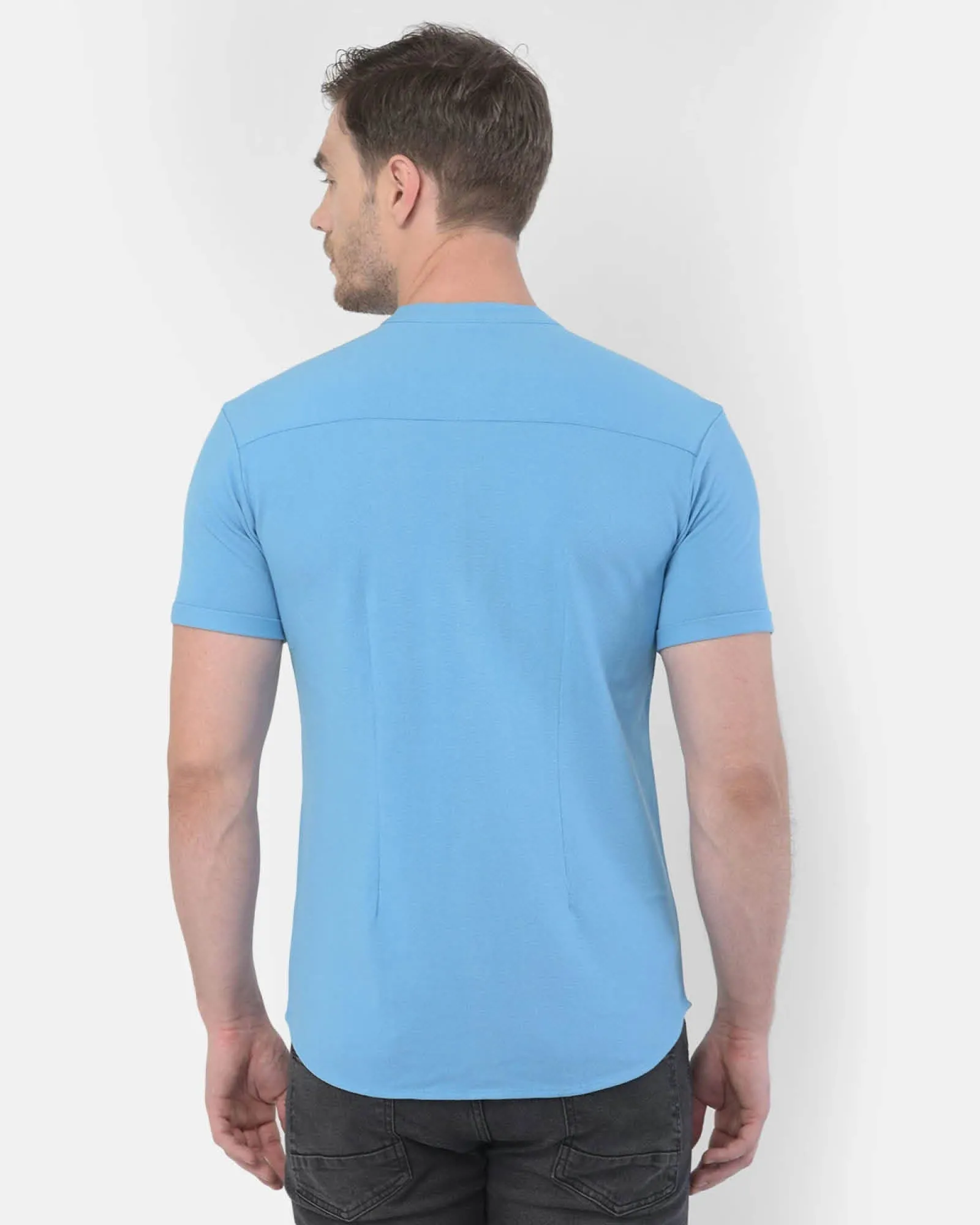 Melange Original Pique Shirt: Light Sky Blue