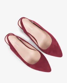 Melissa Plus Size Slingback Heels - Red