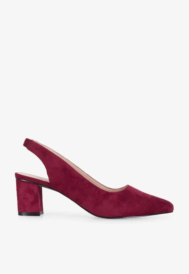 Melissa Plus Size Slingback Heels - Red