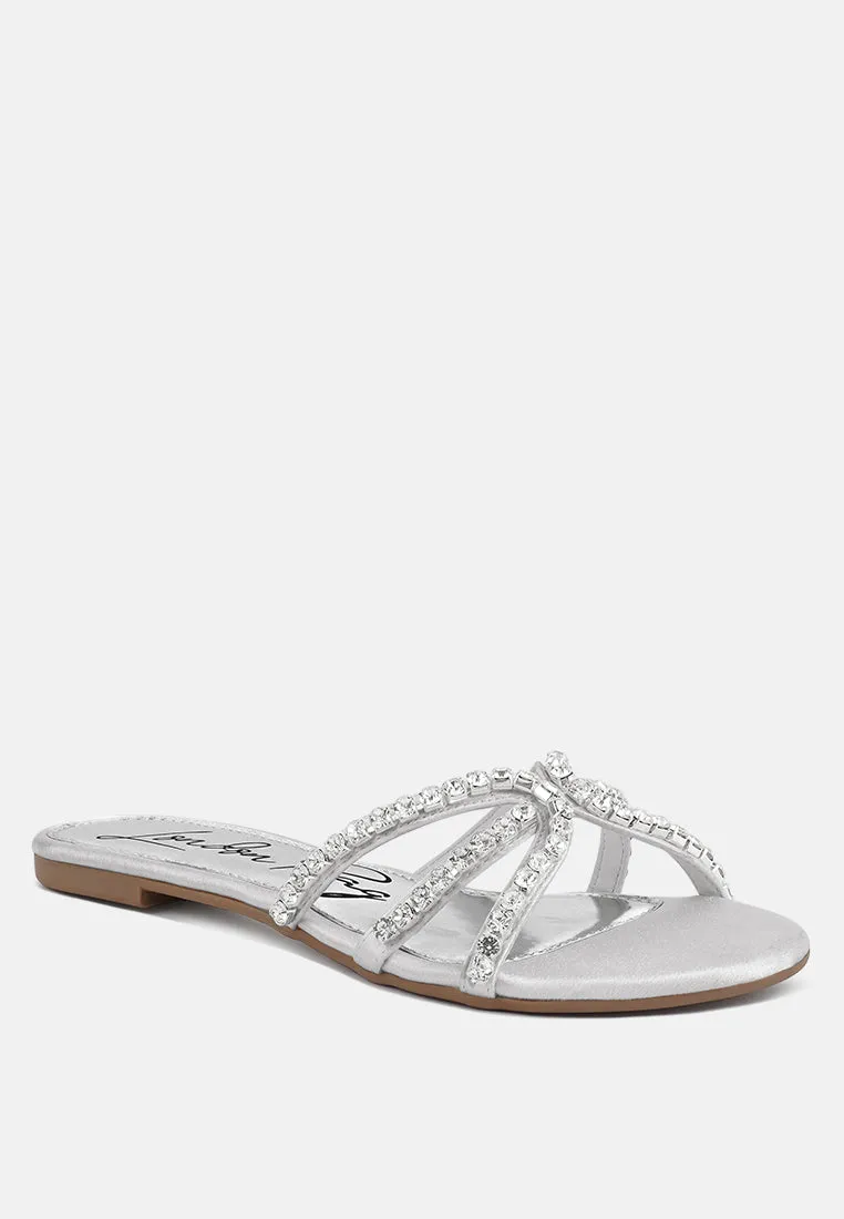 Mezzie Diamante Embellished Flat Sandals