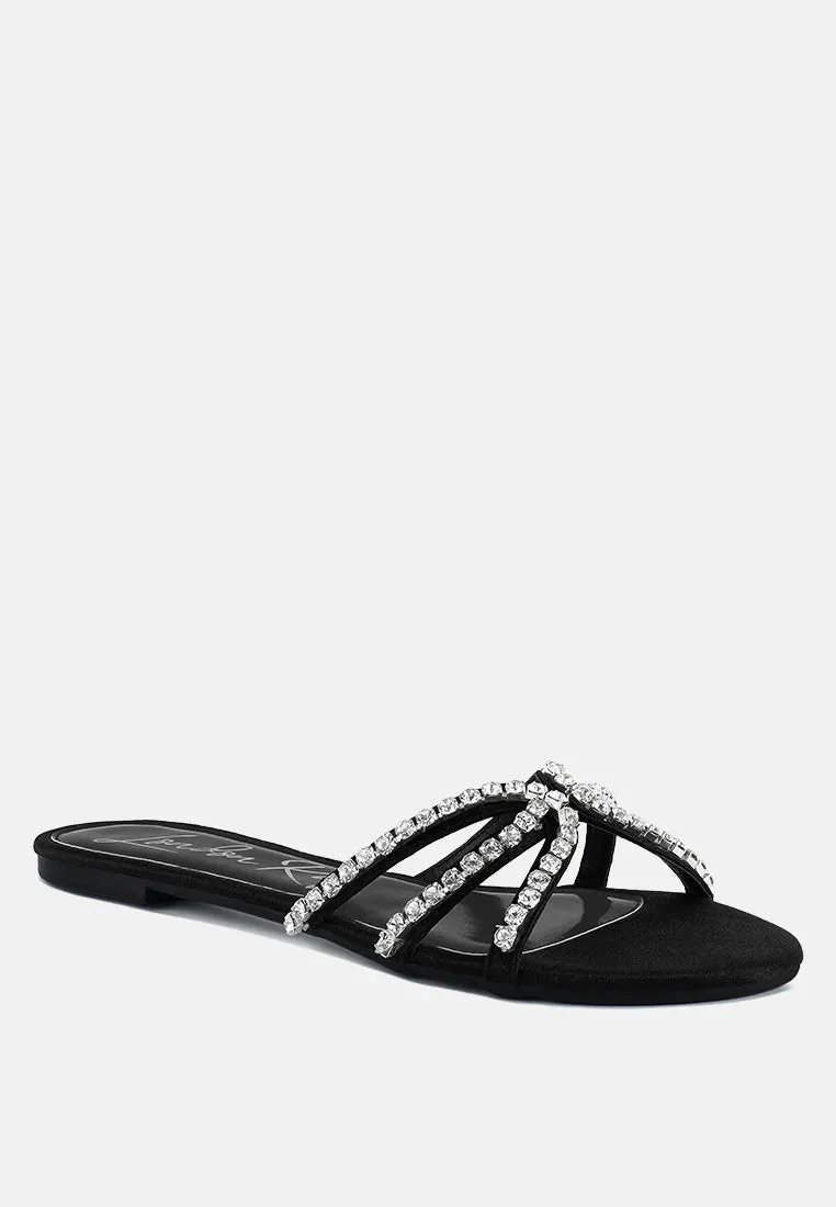 Mezzie Diamante Embellished Flat Sandals