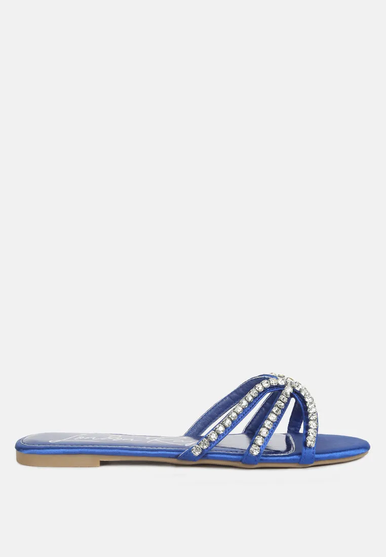 Mezzie Diamante Embellished Flat Sandals