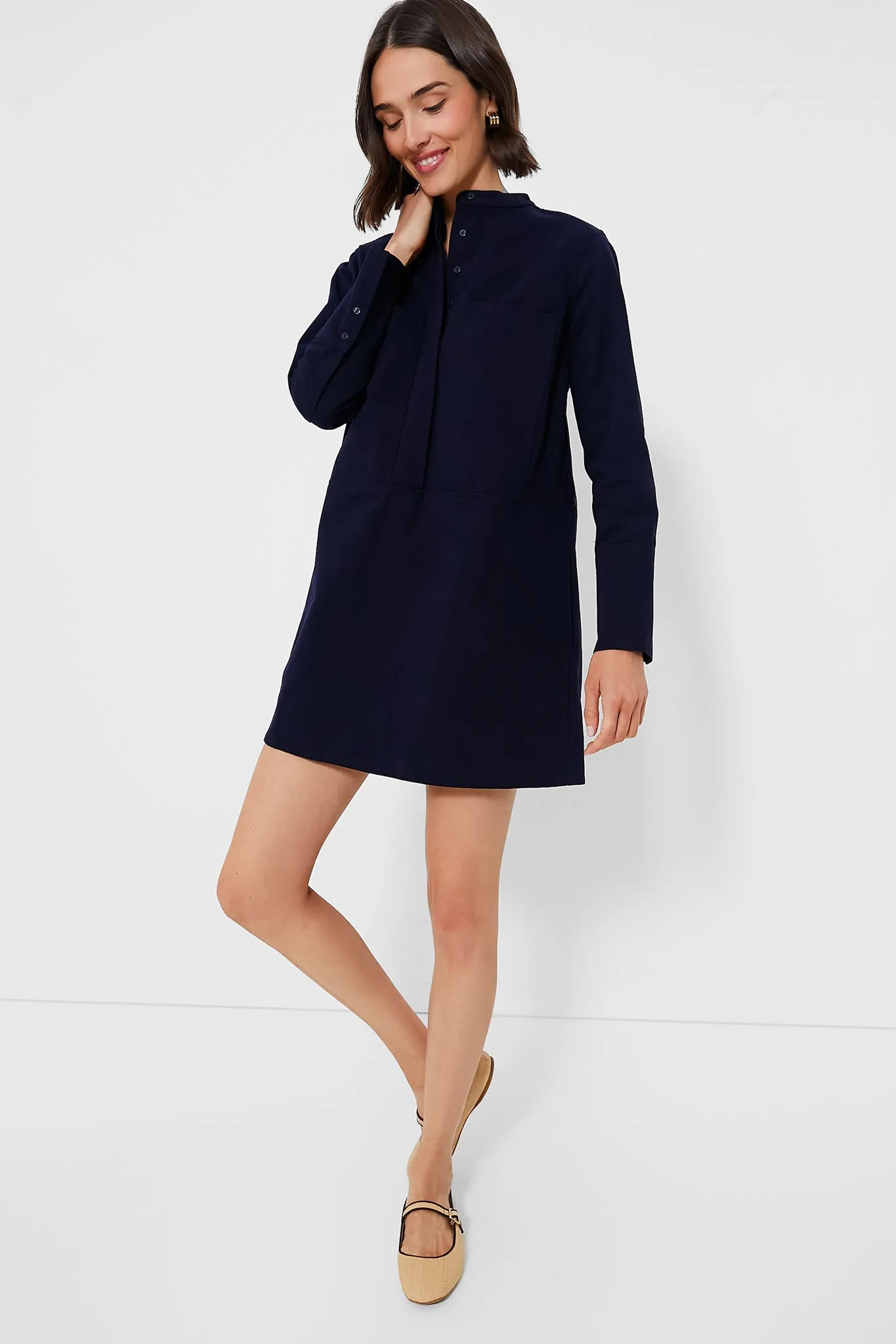 Navy Twill Denim Rohan Shirt Dress