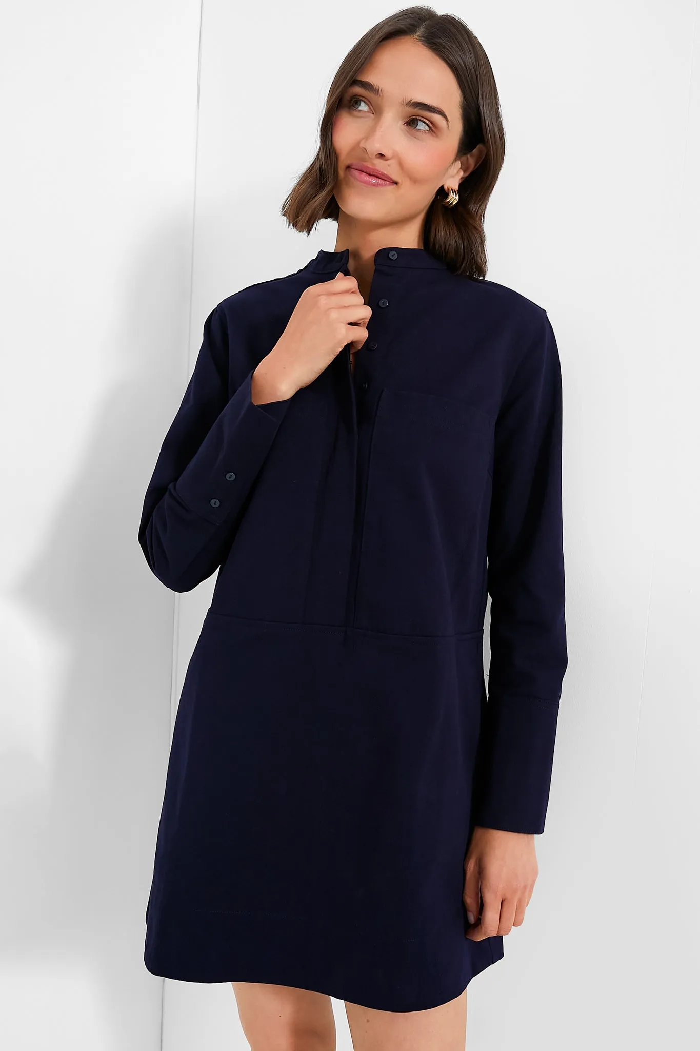 Navy Twill Denim Rohan Shirt Dress