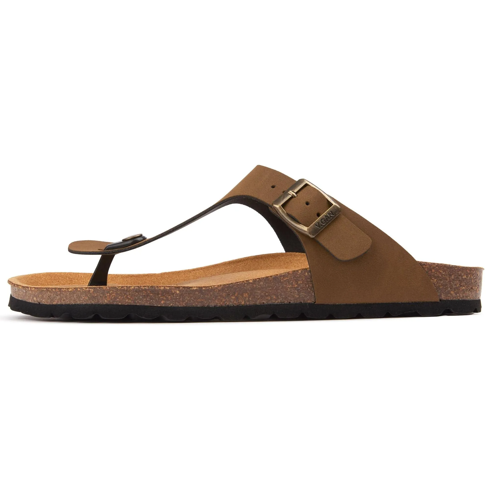 Pea Men's Vegan Comfort Footbed Sandals | Brown