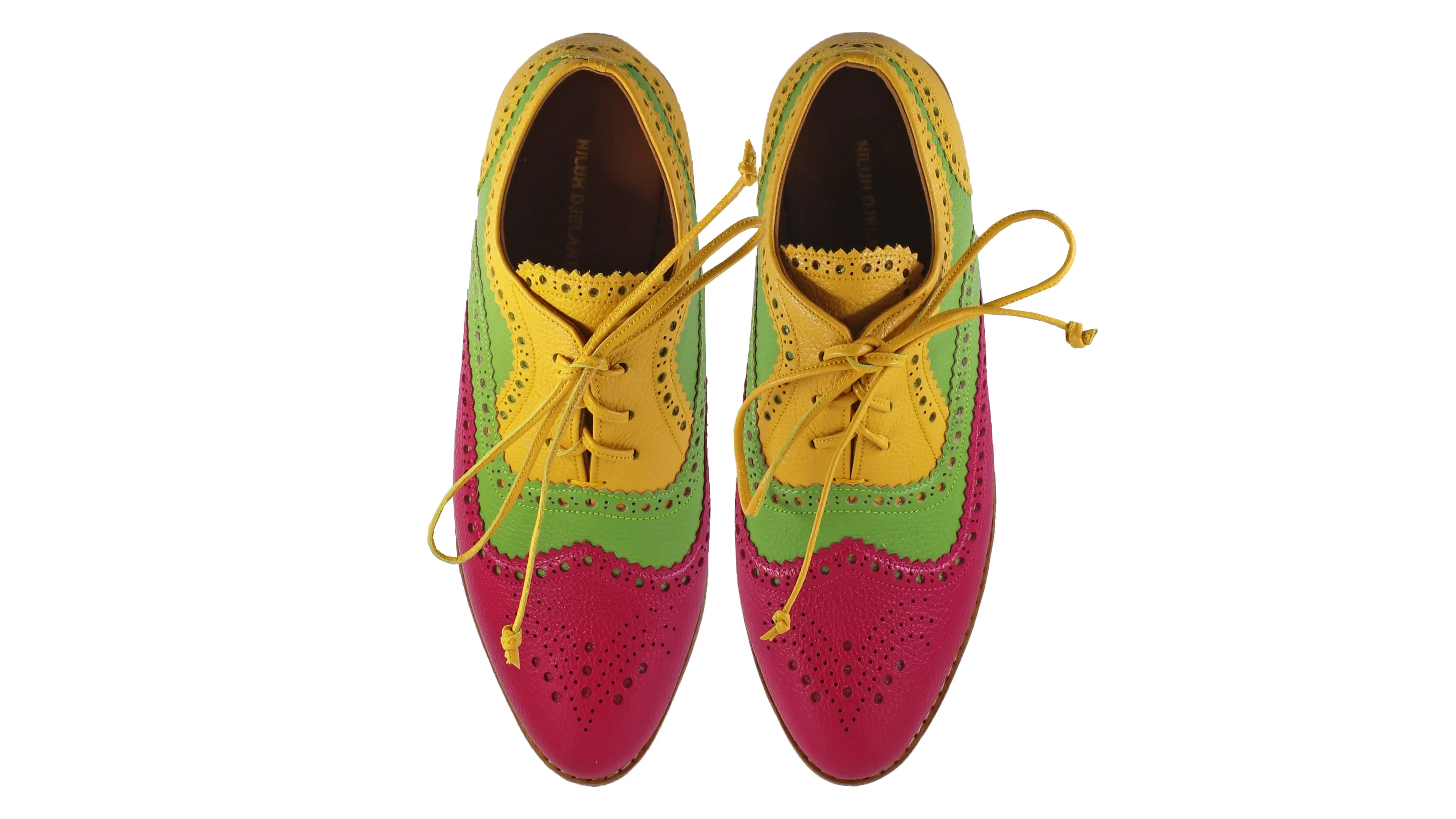 Pedro 25mm Flat - Fuschia & Green & Mustard BKK