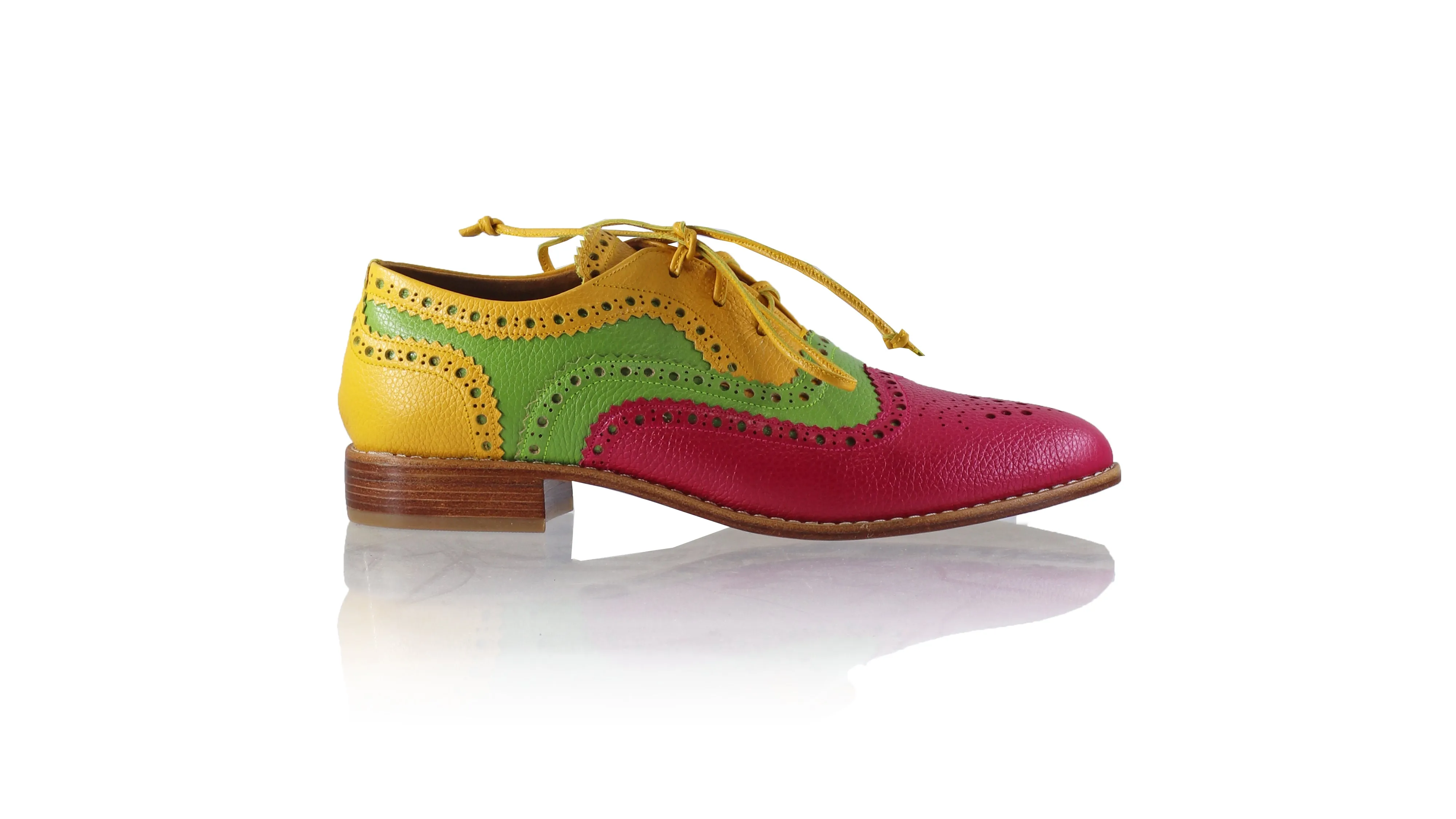 Pedro 25mm Flat - Fuschia & Green & Mustard BKK