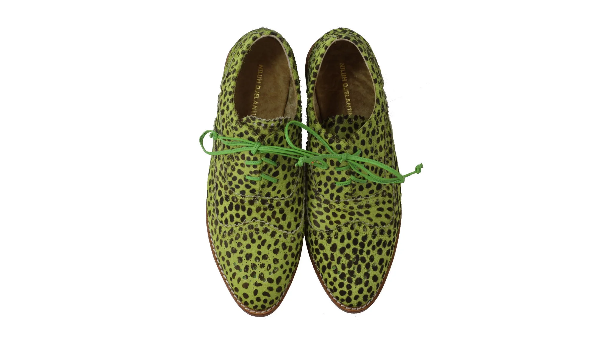 Pedro 25mm Flat - Lime Green Pony Leopard Print