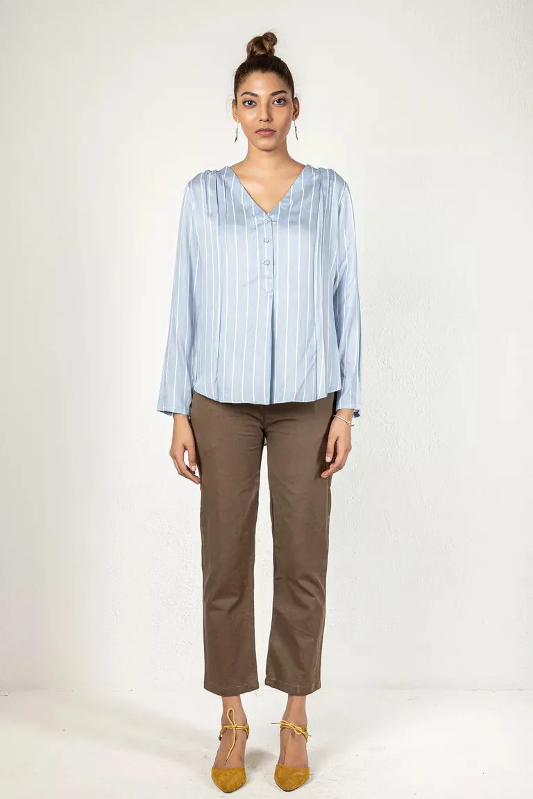 Powder Blue Striped Shirt