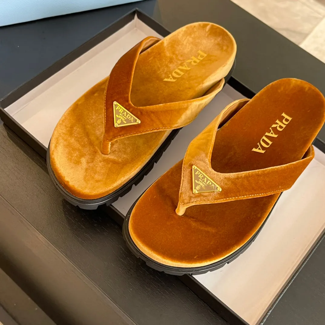 PRA RUBBER THONG SANDALS OCHRE VELVET