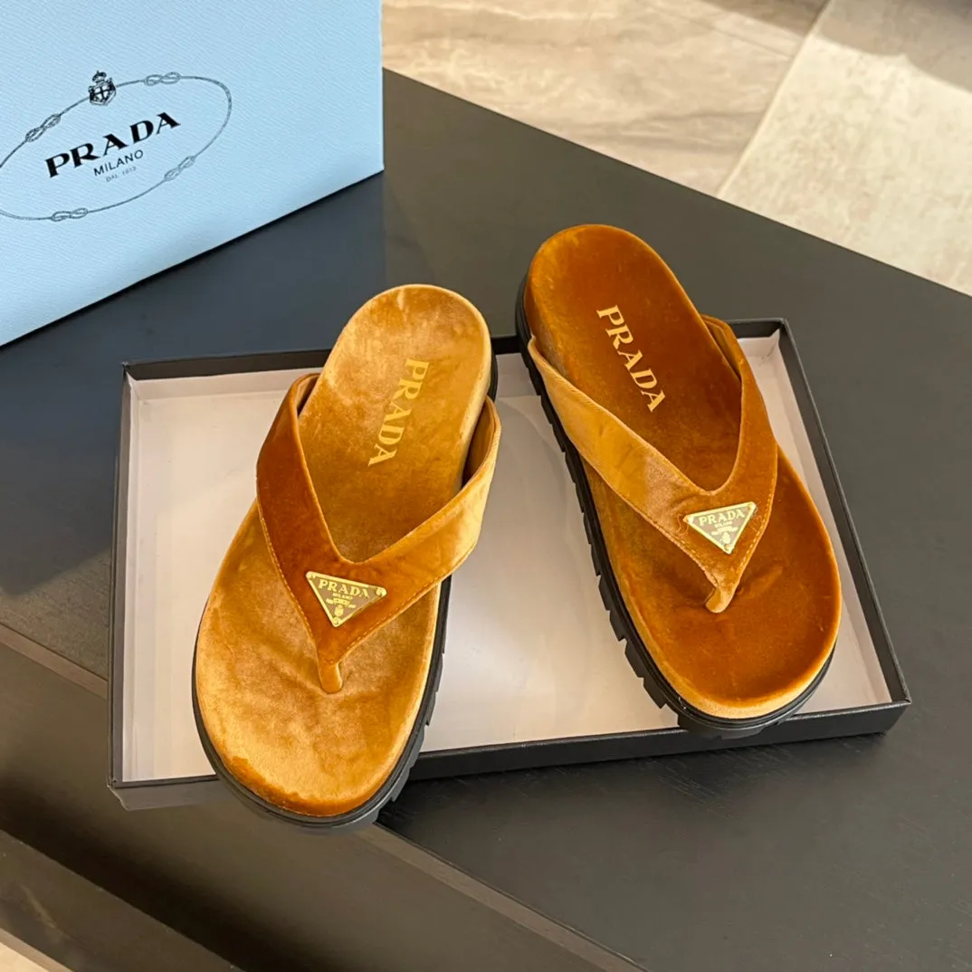 PRA RUBBER THONG SANDALS OCHRE VELVET