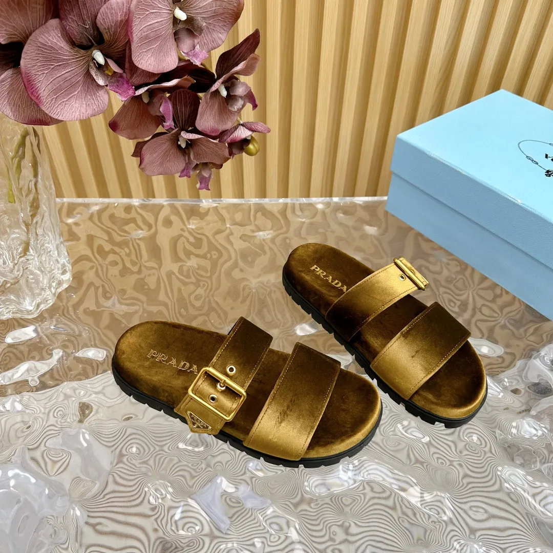 PRA SLIDES SANDALS AMBER VELVET