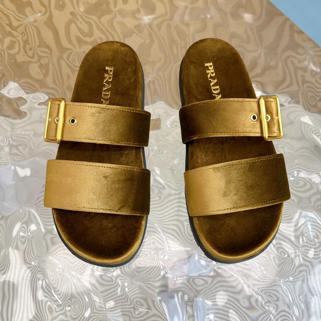 PRA SLIDES SANDALS AMBER VELVET