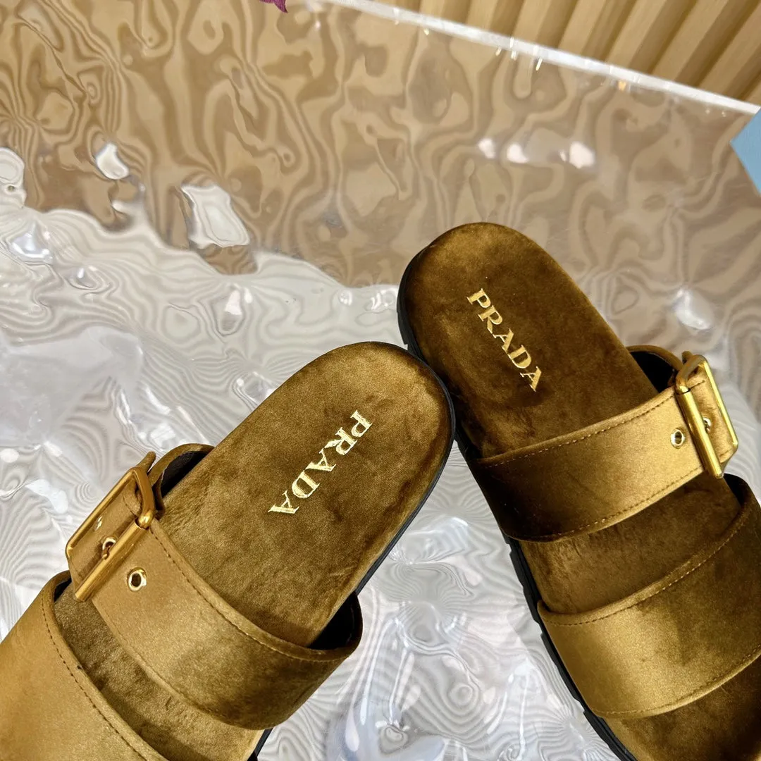 PRA SLIDES SANDALS AMBER VELVET