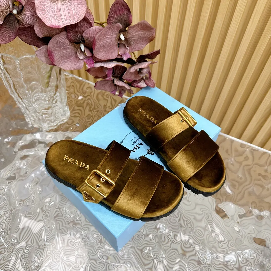 PRA SLIDES SANDALS AMBER VELVET