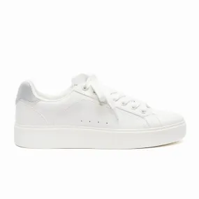 Pull & Bear Basic Lace-Up With Details Trainers Women 1350-240-004-WHT