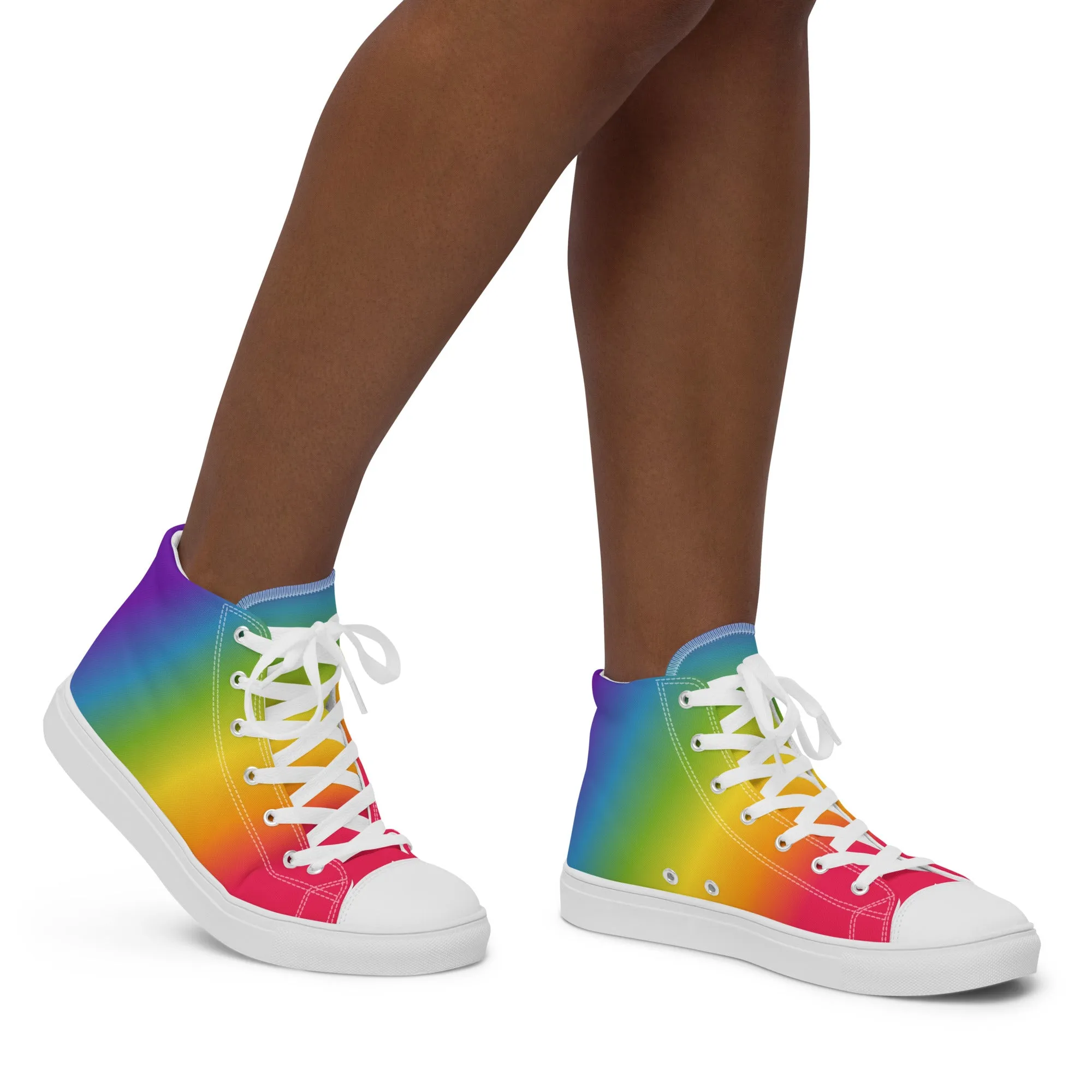 Rainbow Pride Gradient High Top Trainers (female sizes)