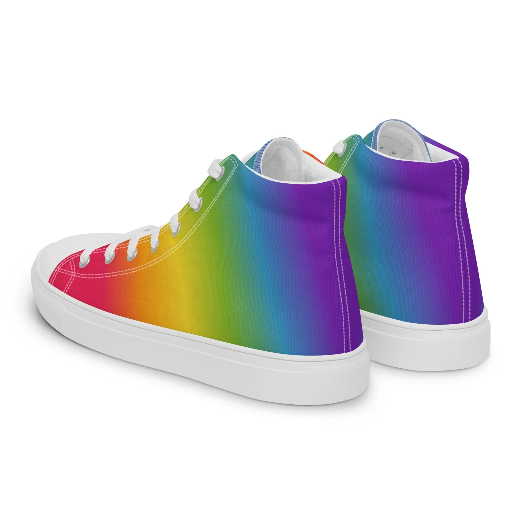 Rainbow Pride Gradient High Top Trainers (female sizes)