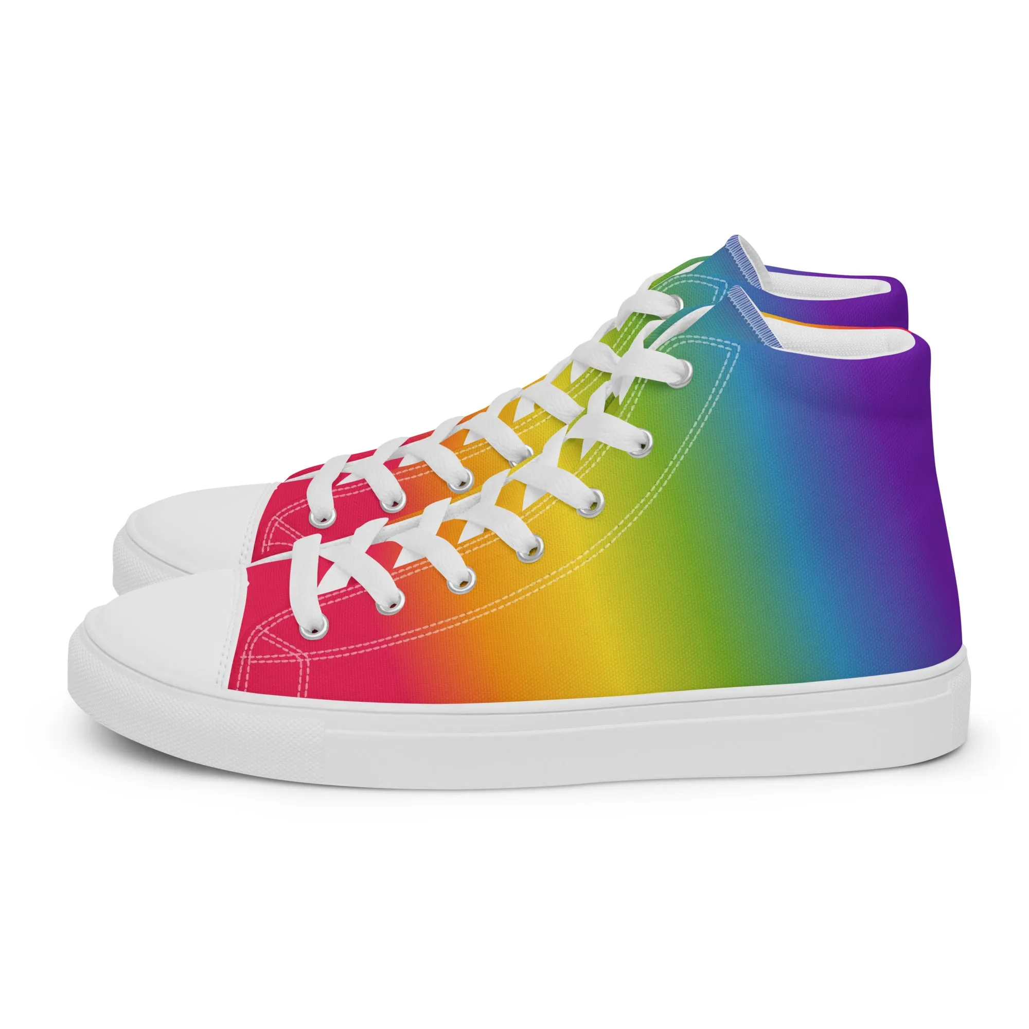 Rainbow Pride Gradient High Top Trainers (female sizes)