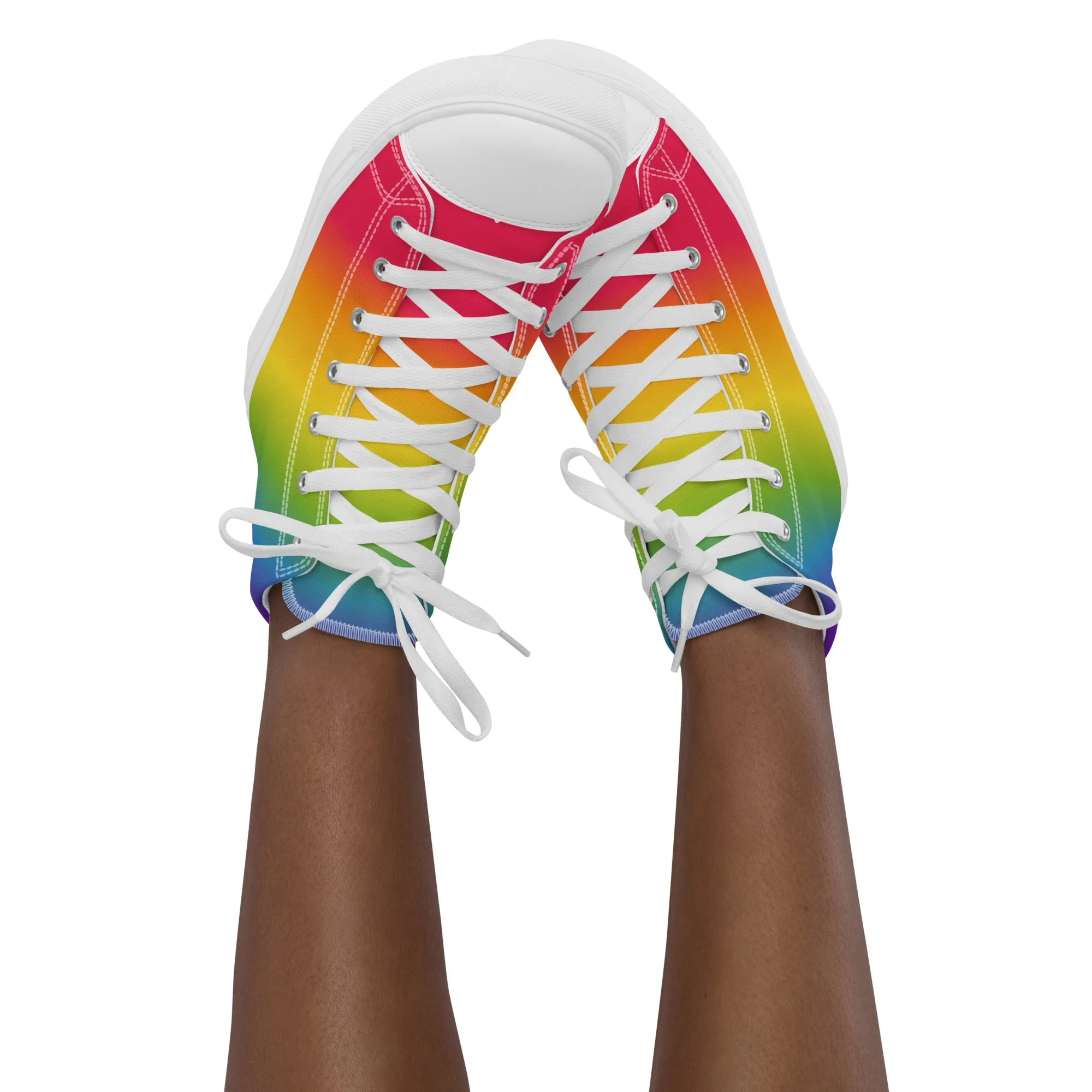 Rainbow Pride Gradient High Top Trainers (female sizes)