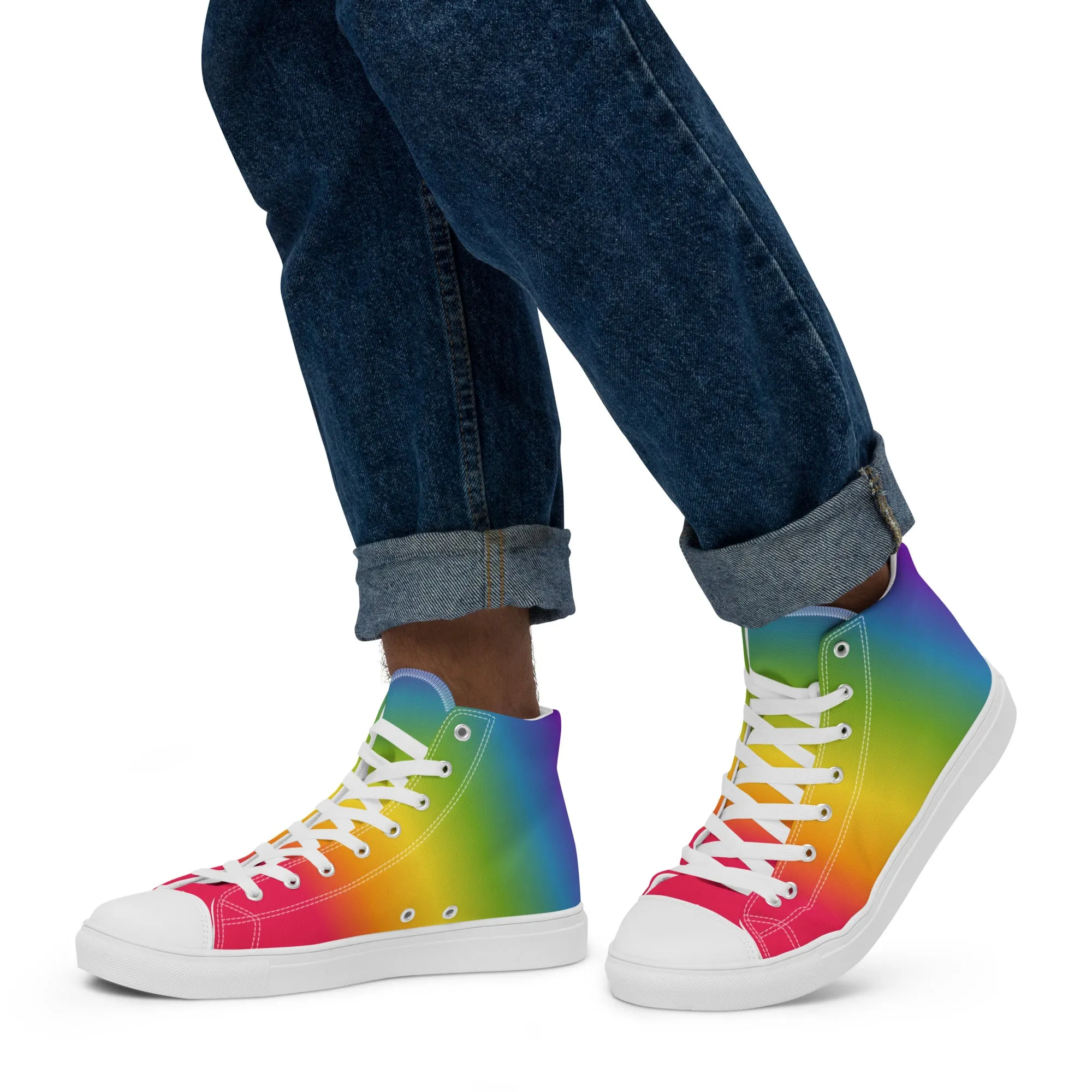 Rainbow Pride Gradient High Top Trainers (male sizes)