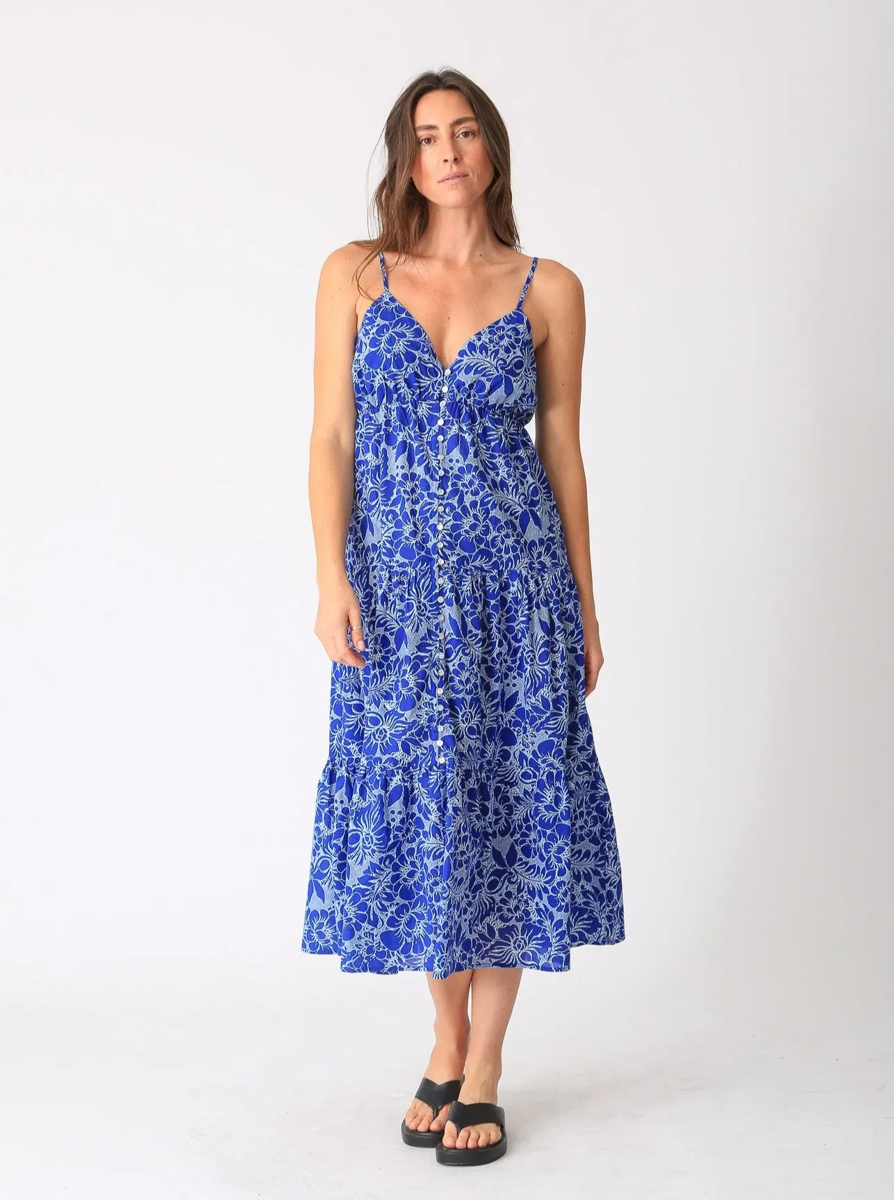 Reagan Dress - Floral Sapphire