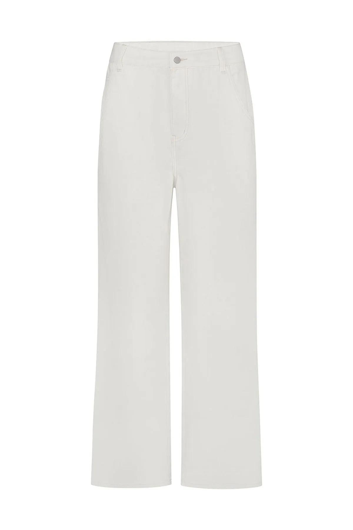 Recycled Cotton Utility Wide Leg Jean - Ivory