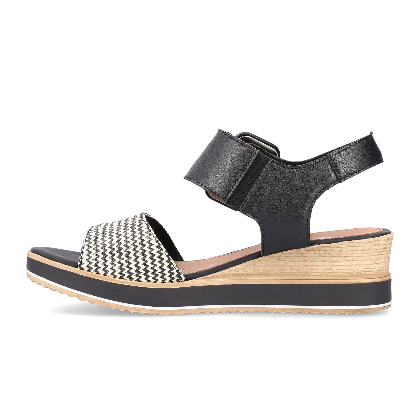 Remonte Jerilyn D6453-01 Wedge Sandal (Women) - Schwarz-Crema/Schwarz Siradial Lugano