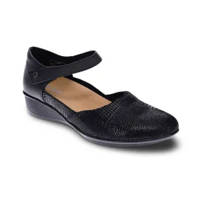 Revere Women's Osaka Mary Jane Black Lizard