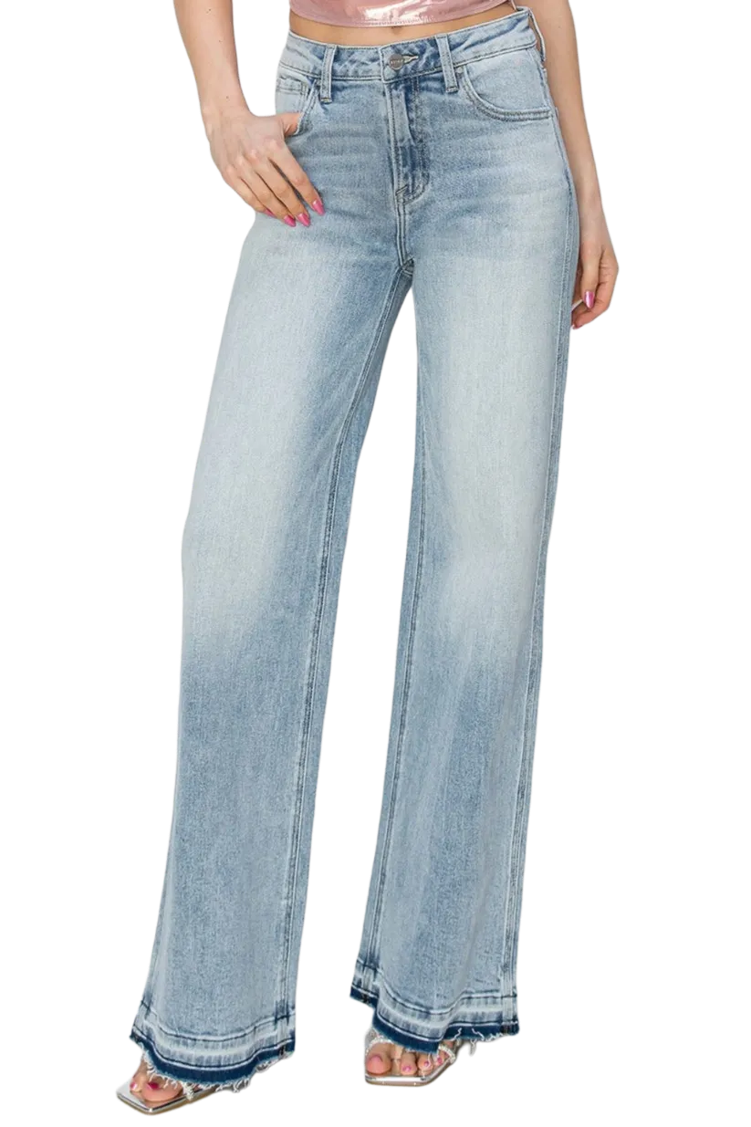 Risen Full Size High Rise Wide Leg Jeans