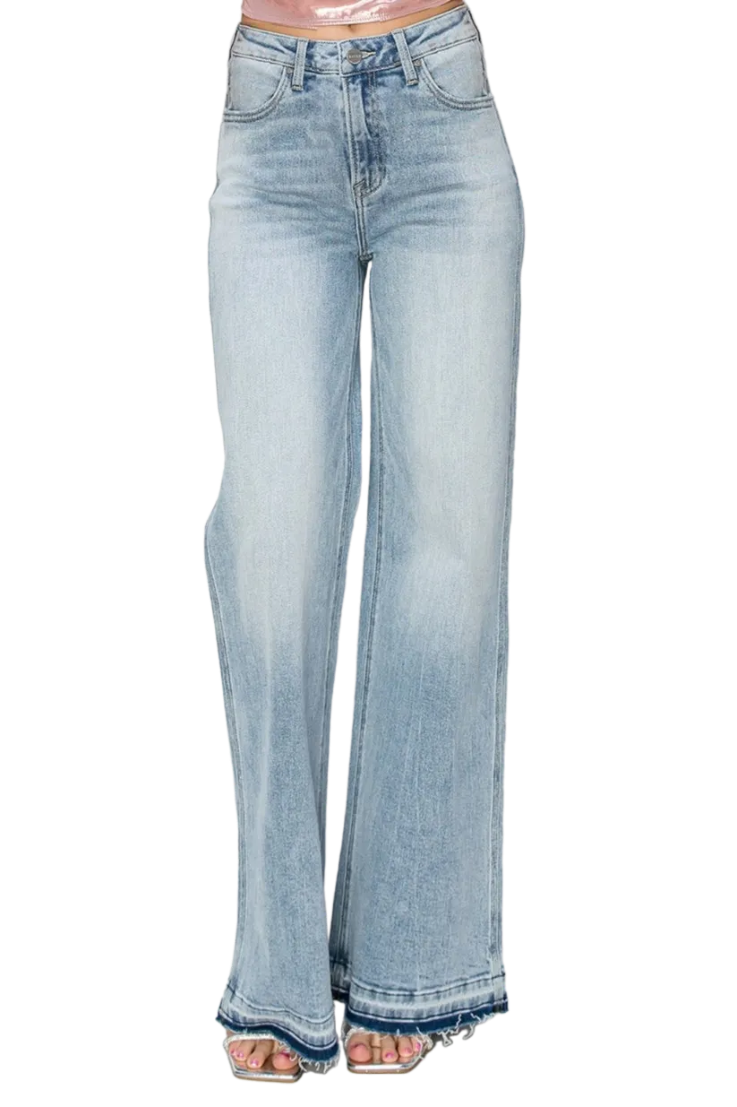 Risen Full Size High Rise Wide Leg Jeans