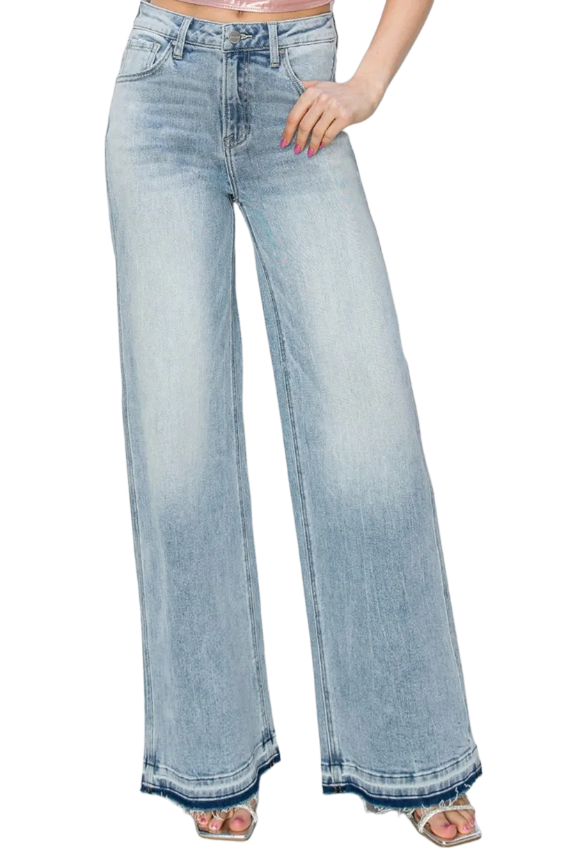 Risen Full Size High Rise Wide Leg Jeans