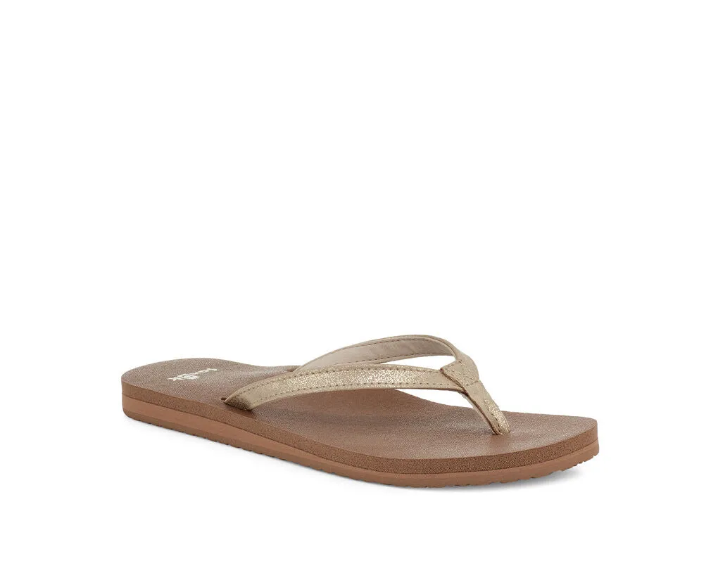 Sanuk Yoga Joy Shimmer Metallic Sandal-Champagne