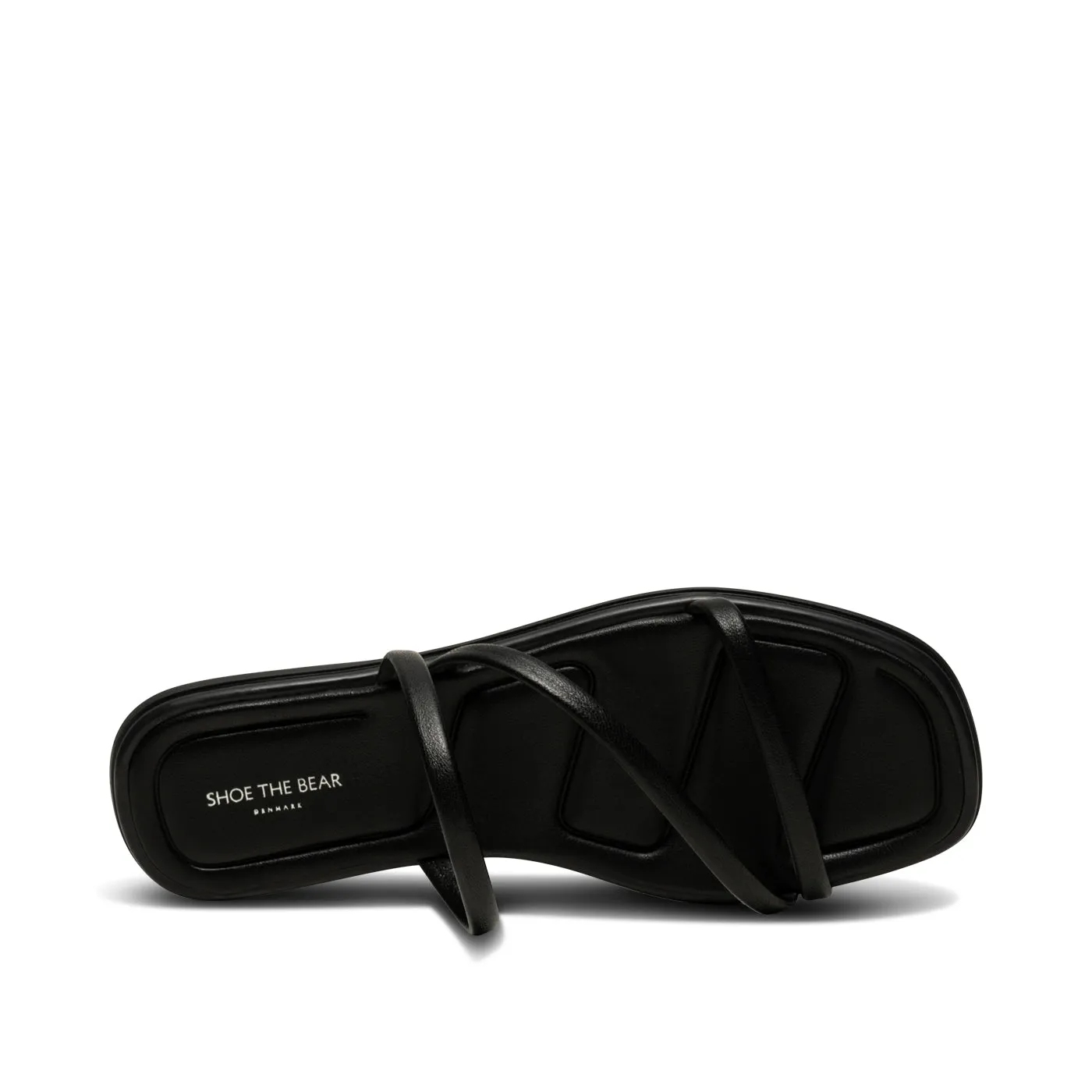 Selena strap sandal leather - BLACK