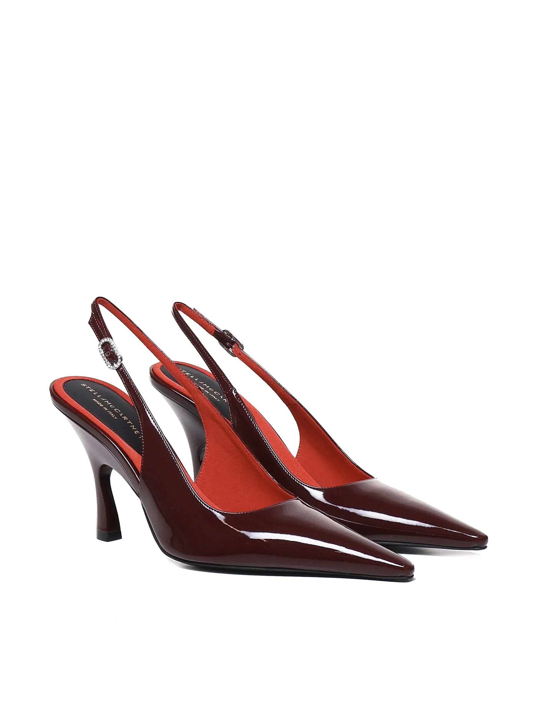 Shiny Patent Leather Geometric Heel Pumps