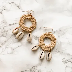 Shore Babe Seashell Rattan Drop Earrings