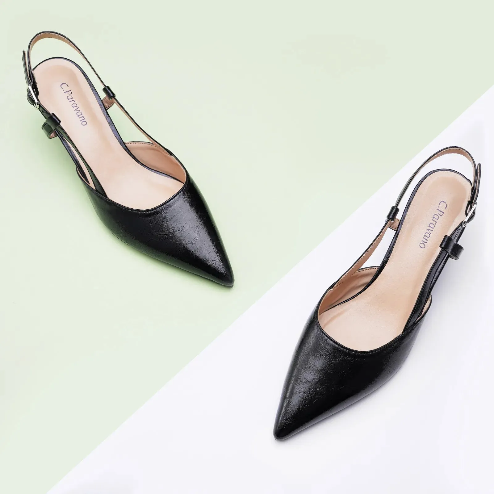 Sleek Pointed Toe Chic Slingback Pumps