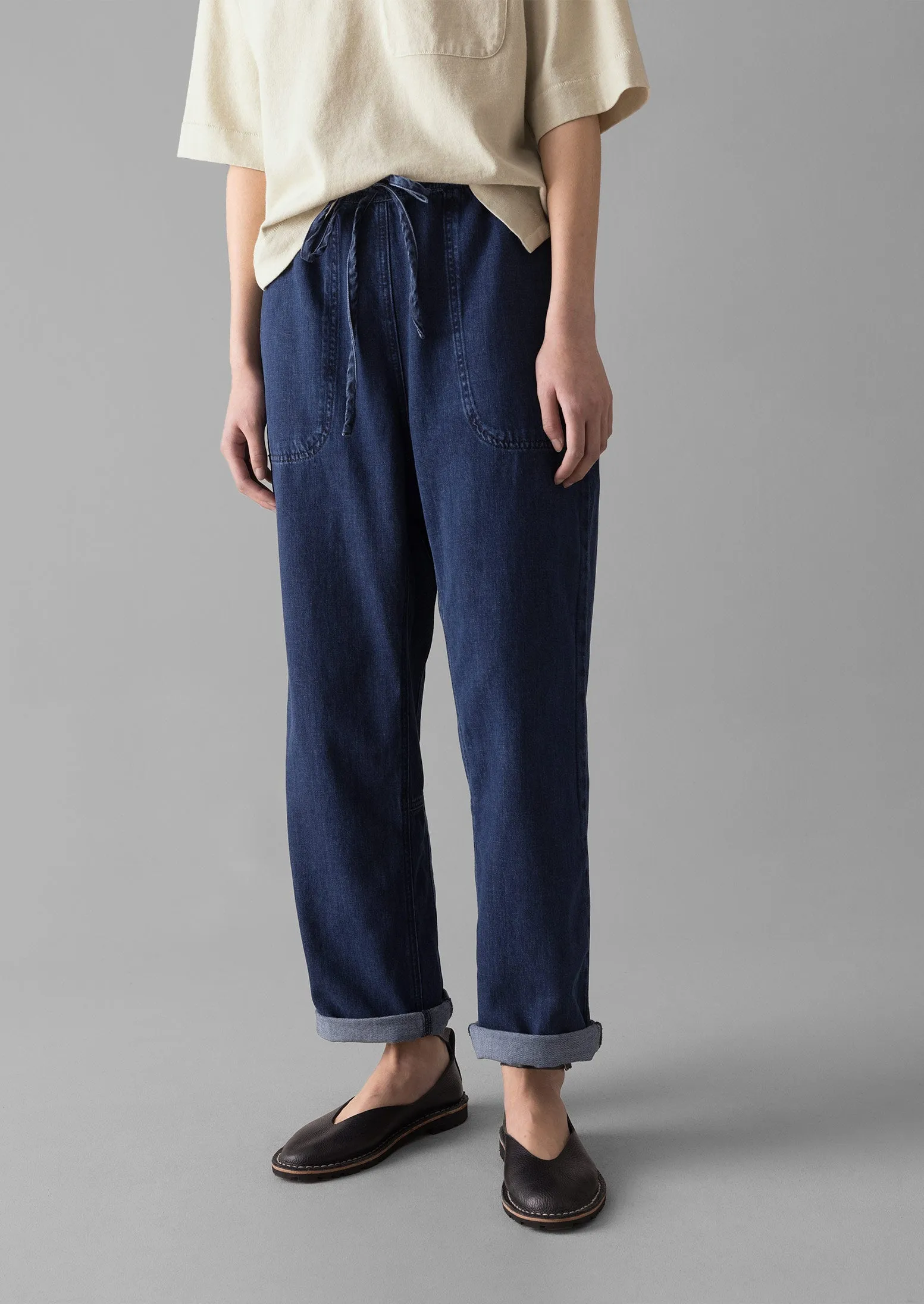 Suki Panelled Denim Pants | Indigo