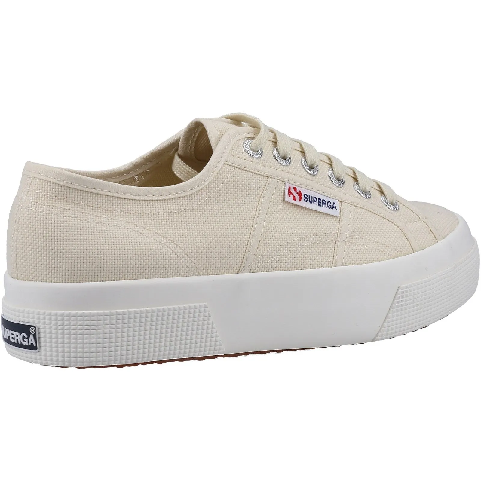 Superga 2740 Platform Womens Beige Canvas Trainer Shoe