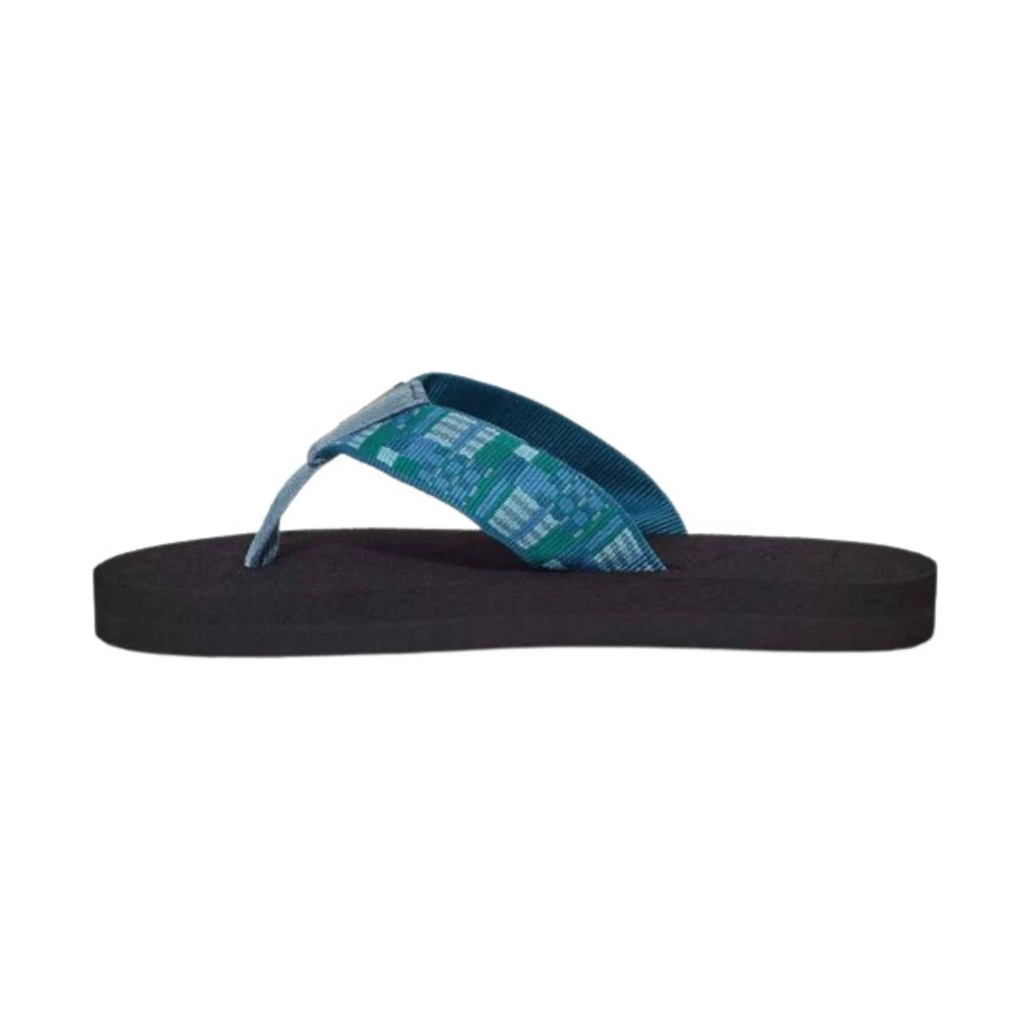 Teva Big Kids' Mush II Flip Flop - Summer Patchwork Blue Coral