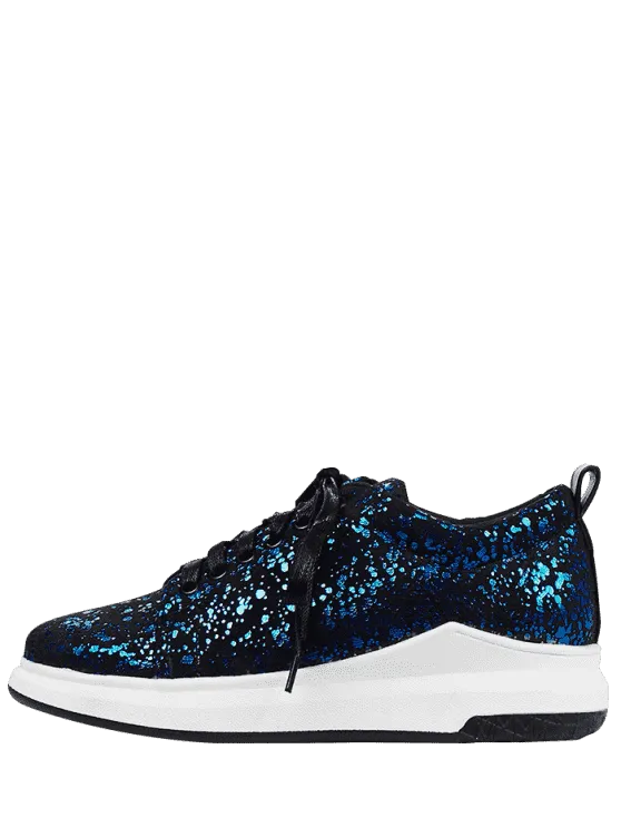 Trendy Sequined Low Heel Sneakers