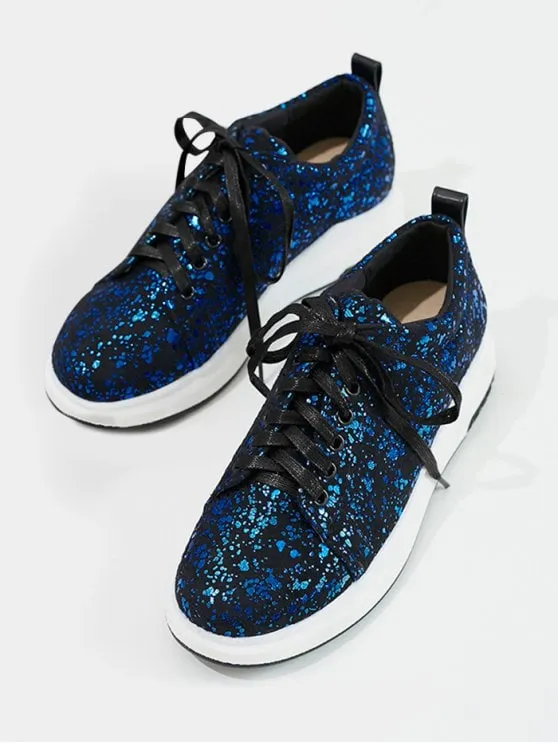 Trendy Sequined Low Heel Sneakers