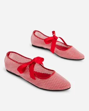 Valley Mesh Ballet Flat - Cherry