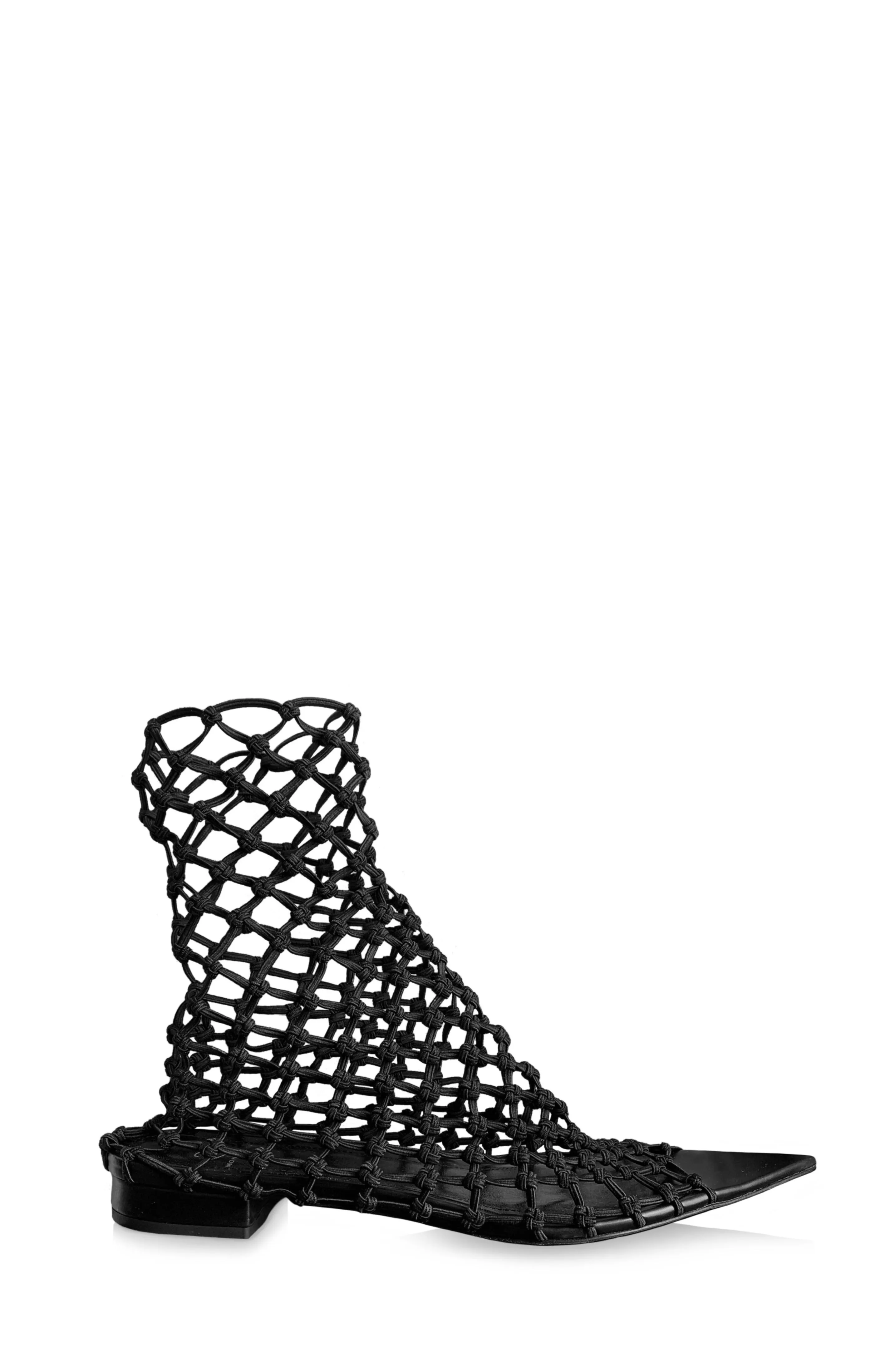 VELA FLAT BLACK NET SOCK SANDALS