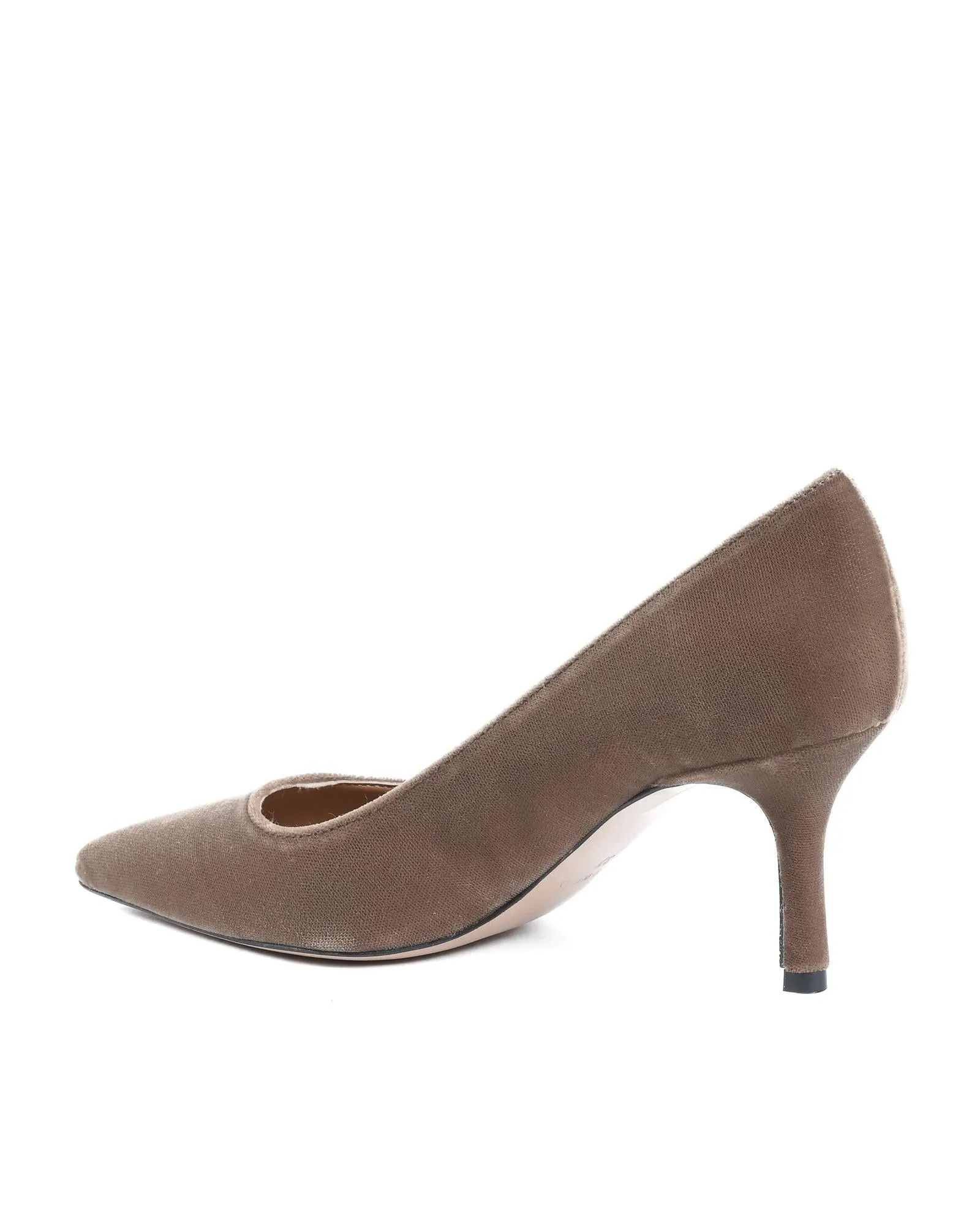 Velvet Pumps with Synthetic Leather Sole and 6.5 cm Heel