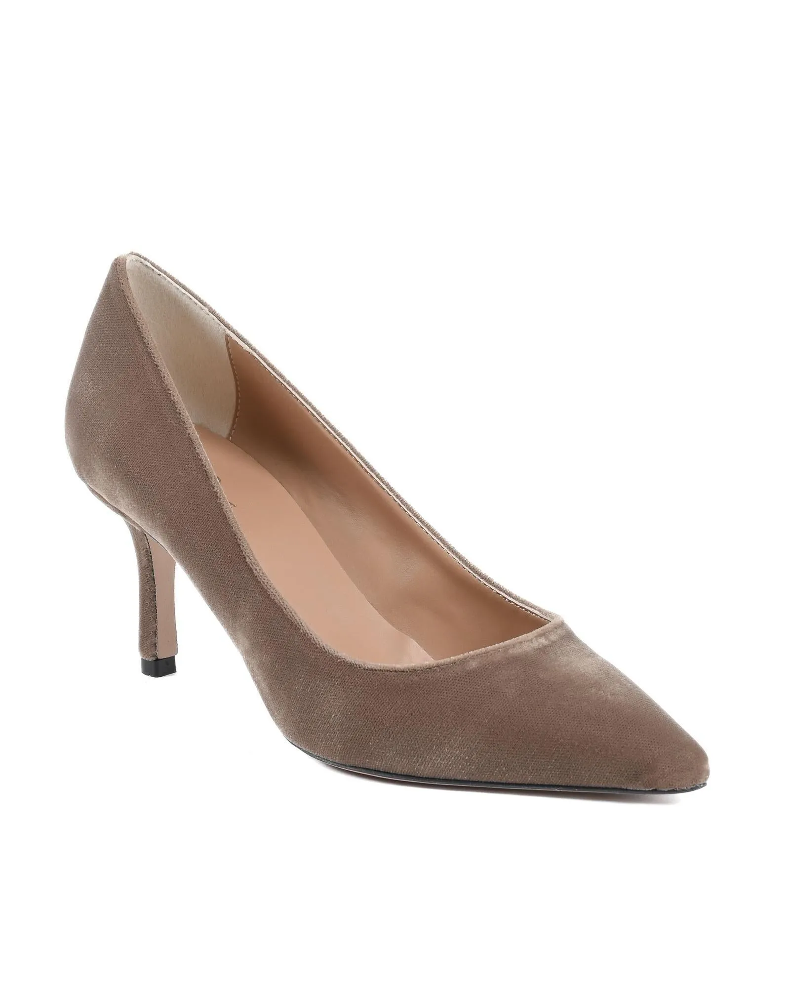 Velvet Pumps with Synthetic Leather Sole and 6.5 cm Heel