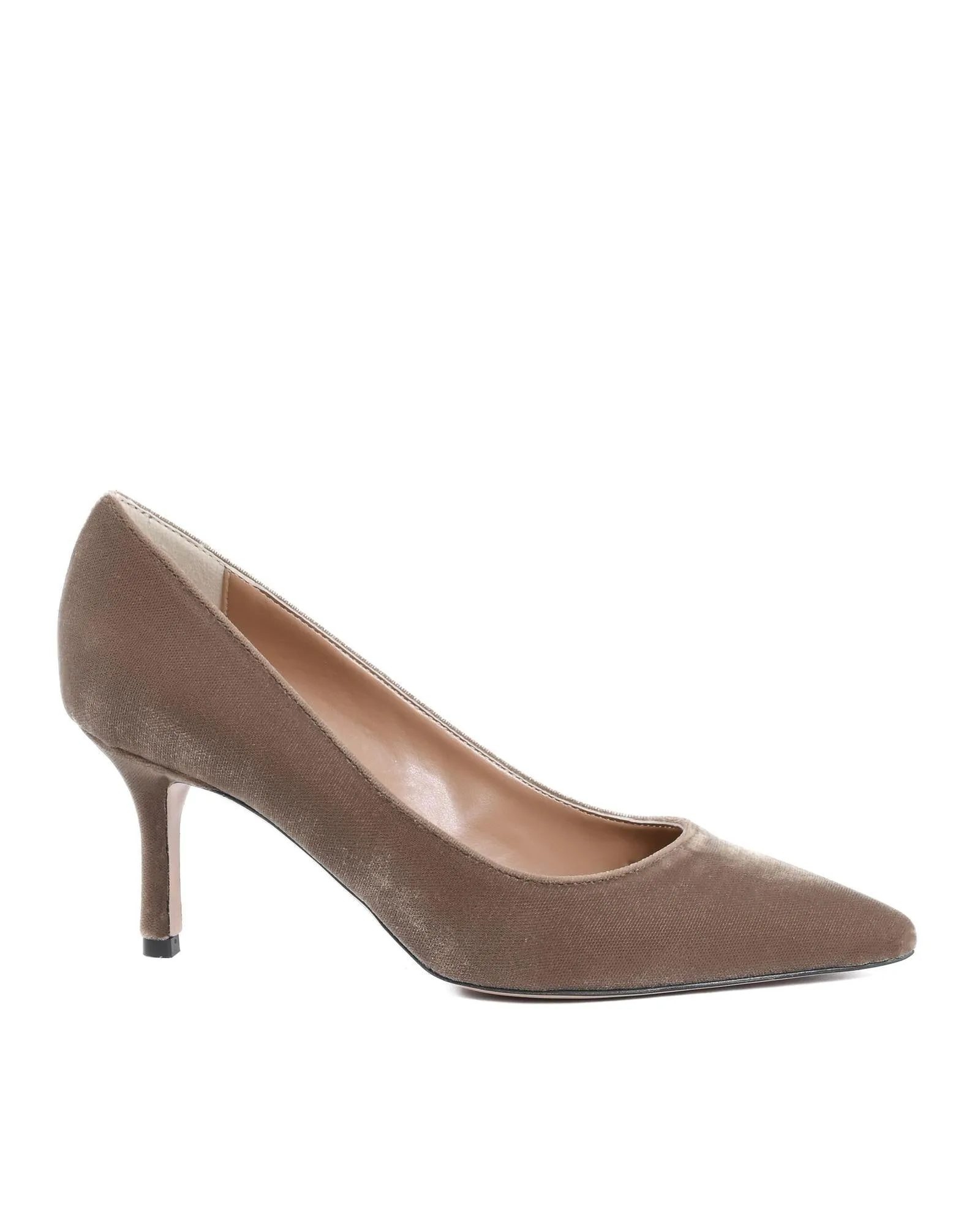 Velvet Pumps with Synthetic Leather Sole and 6.5 cm Heel