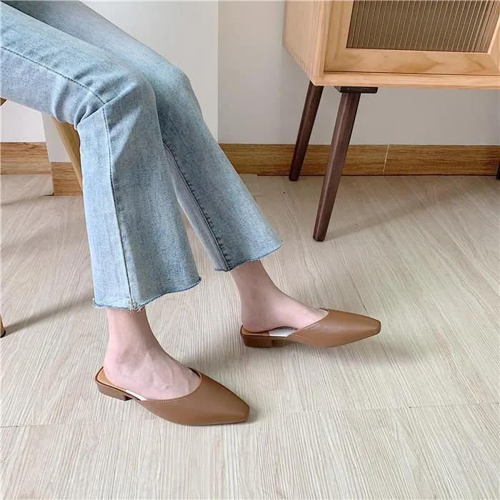 Vintage Aesthetic Sharp Nose Cut Elegant Slipper Sandals